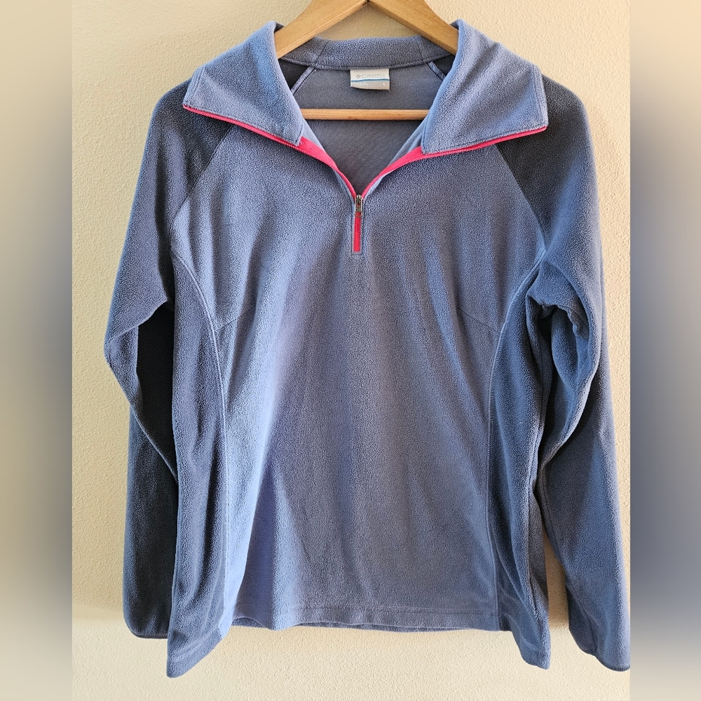 Blue and Pink Quarter-Zip Pullover